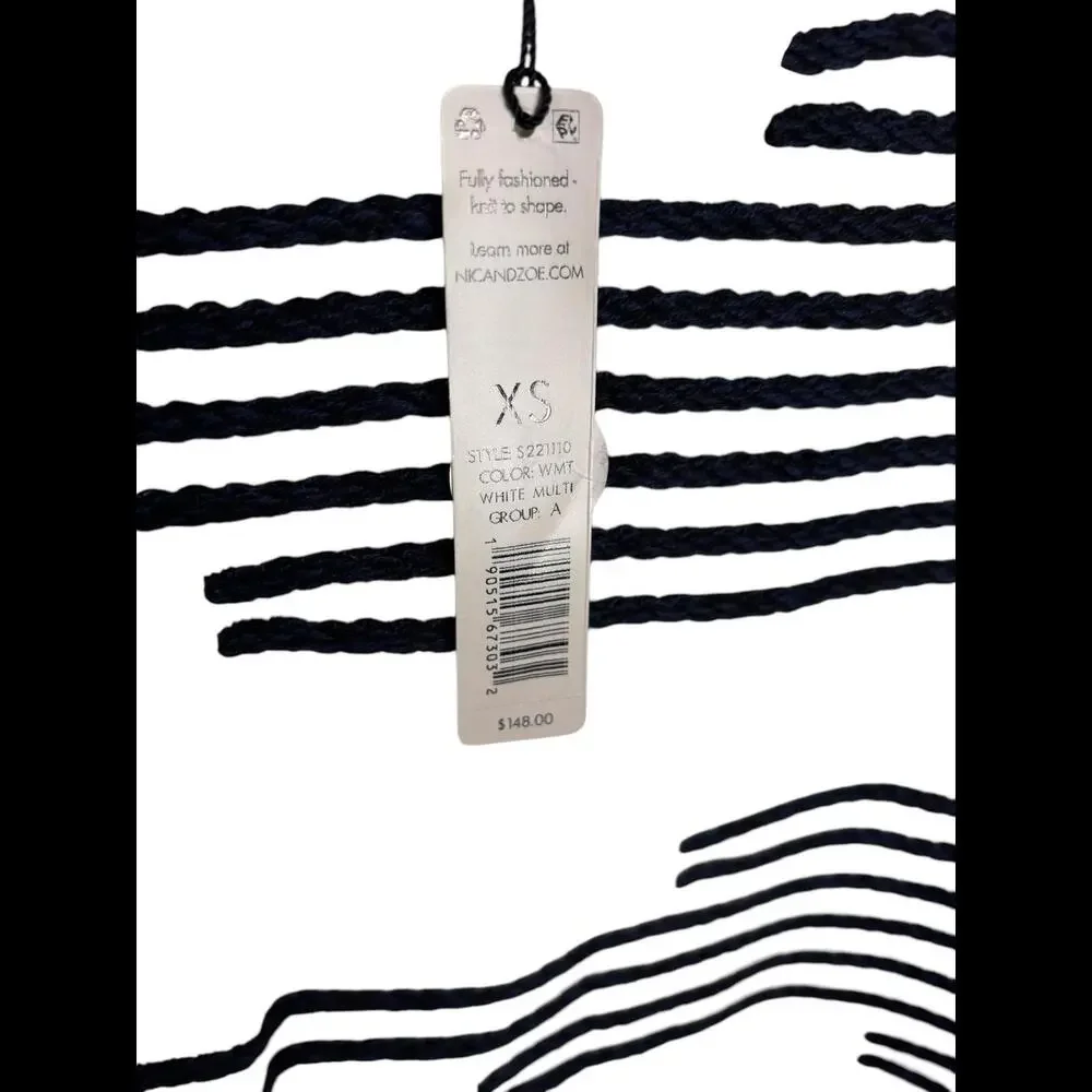 NIC+ZOE Striped Knit Sweater - White Multi XS
